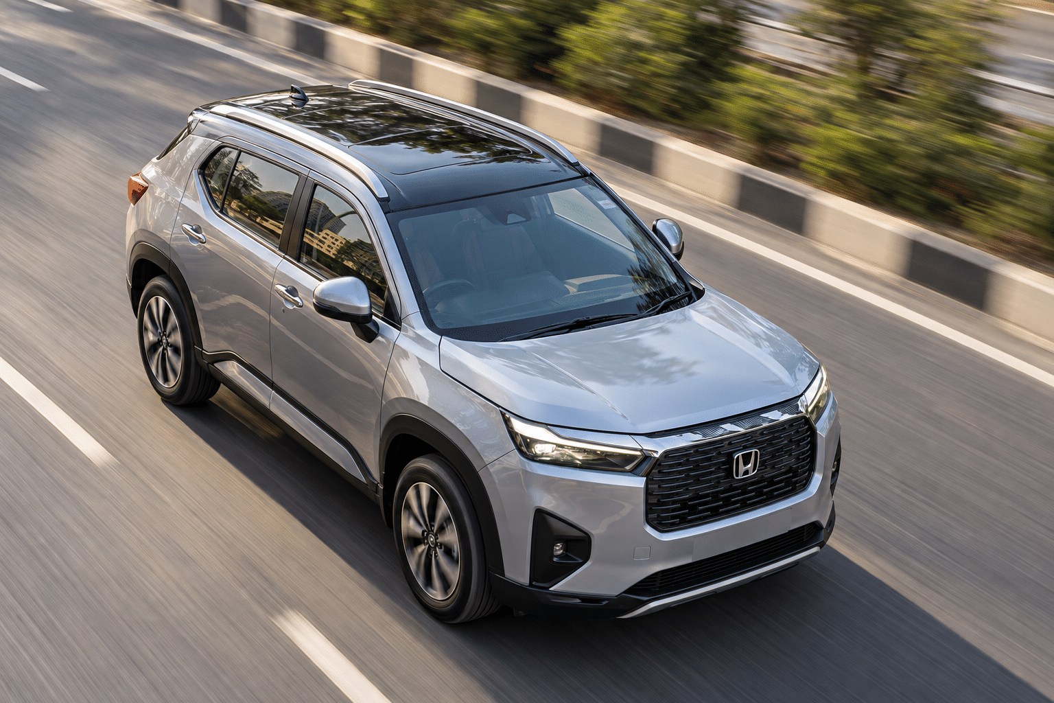 Honda Elevate facelift driving on road